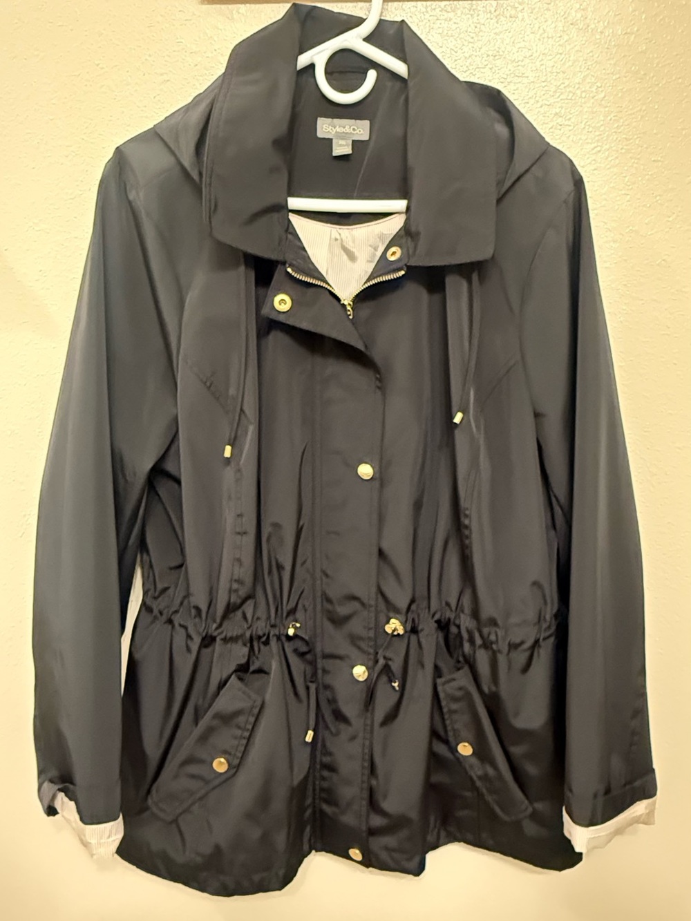 Style & Co. Black Drawstring Utility Jacket